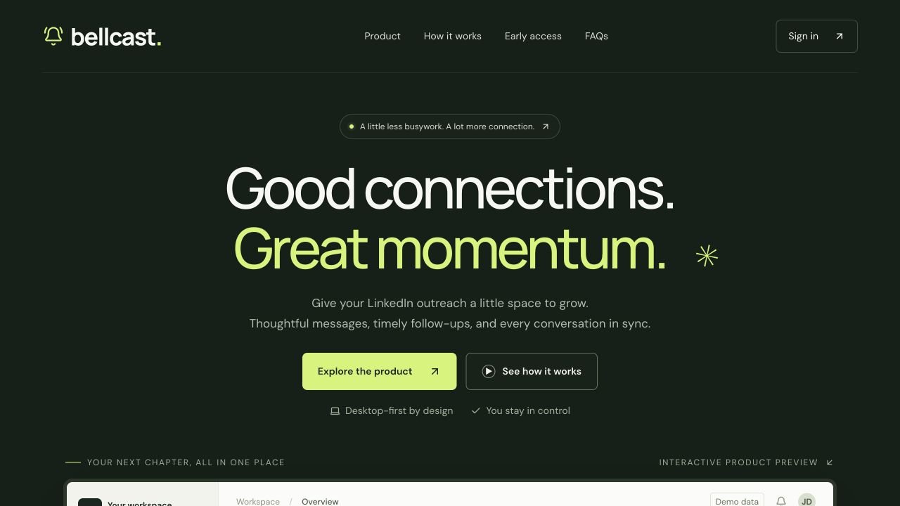 Bellcast website screenshot