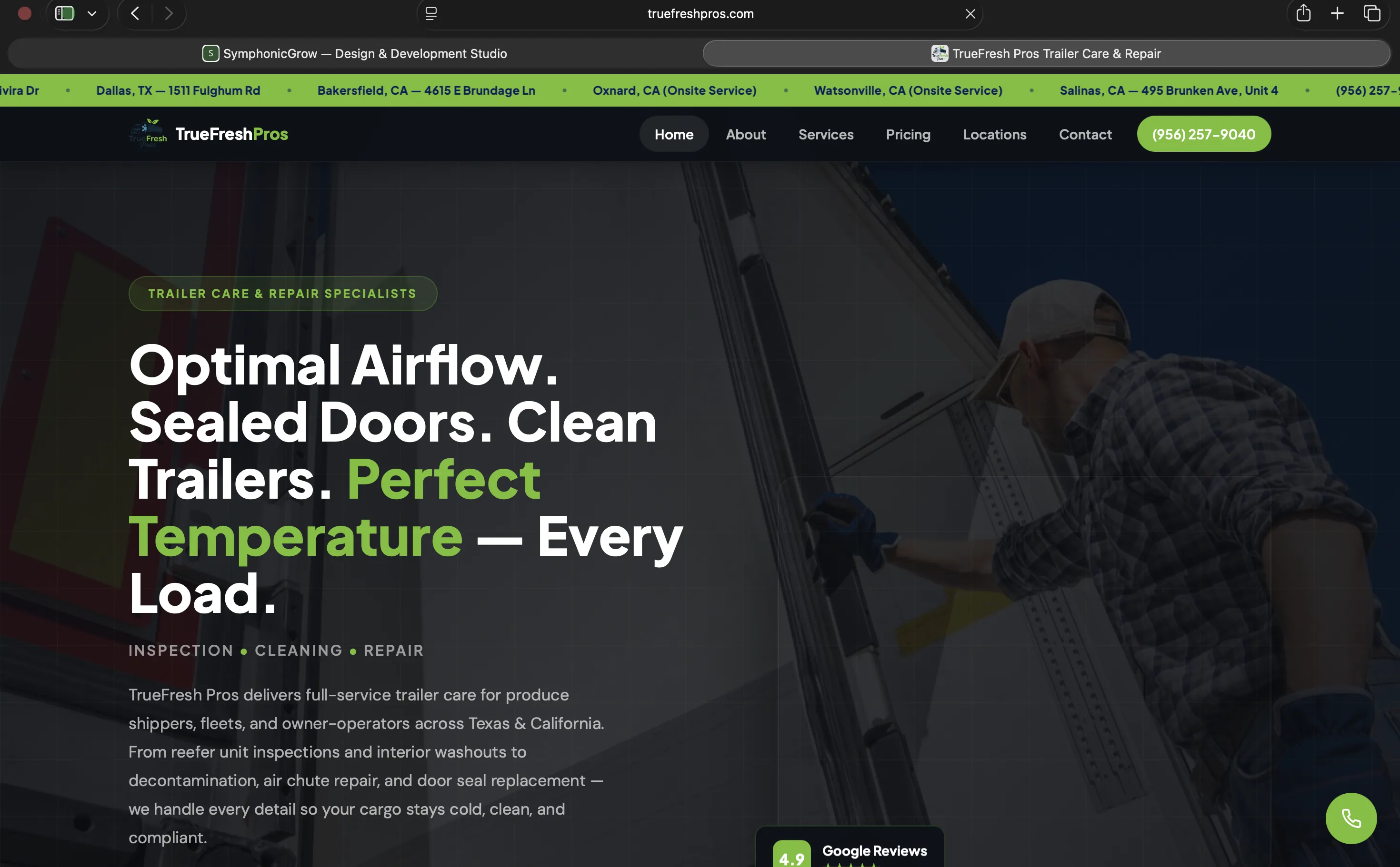 TrueFresh Pros website